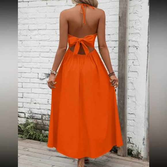 Boho tie back halter maxi dress - Picture 5 of 15